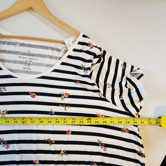 Penningtons Modern Fit Striped Short Sleeve Stretchy T-Shirt Top New NWT Size 6X - Picture 8 of 9